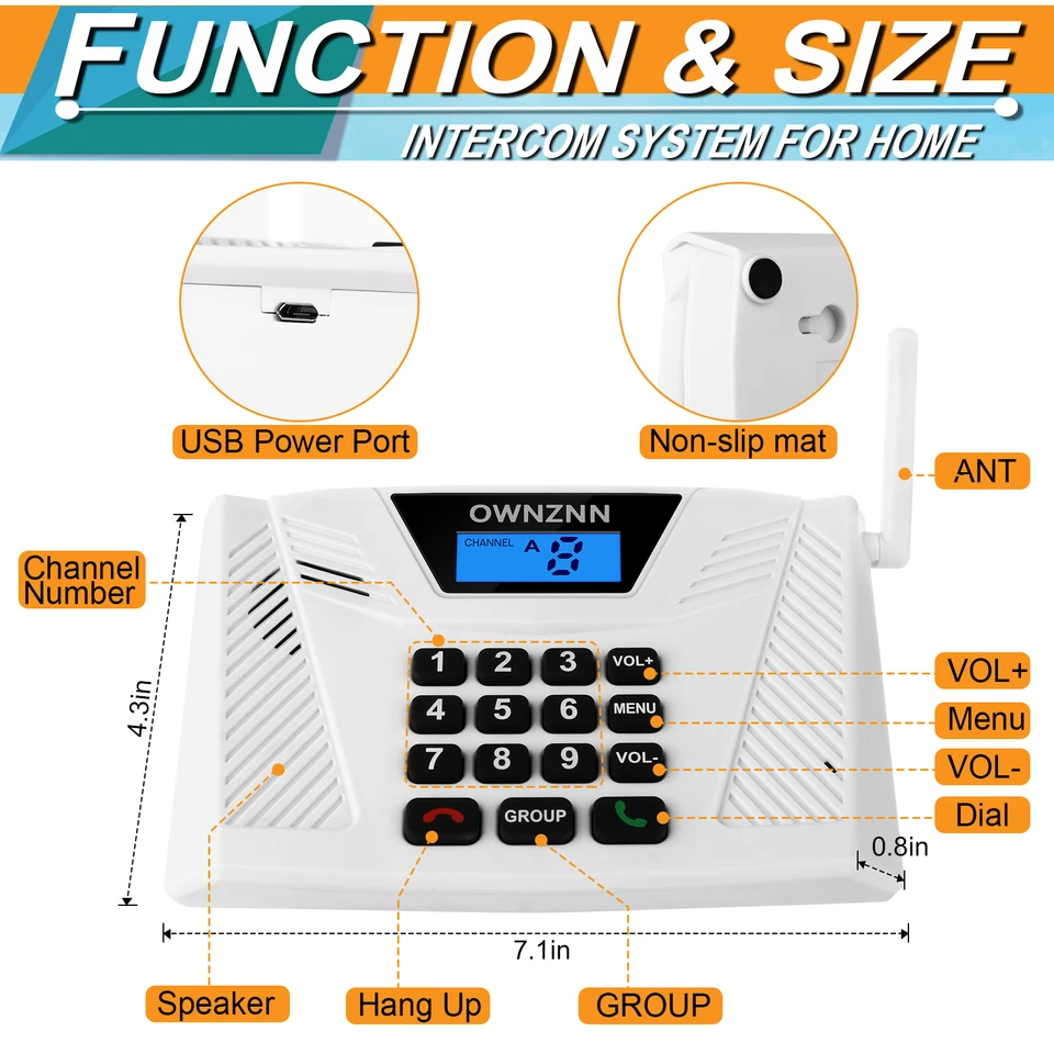 F60 Wireless Home Intercom System for Easy Communication