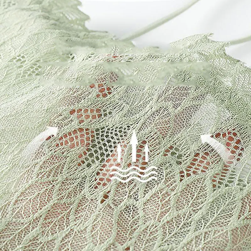 2021 Female Summer Crop Tank Top Women Fashion Deep V Lace Bras Embroidery Floral Tank Top Bra Wrapped Chest Camisole Padded Bra