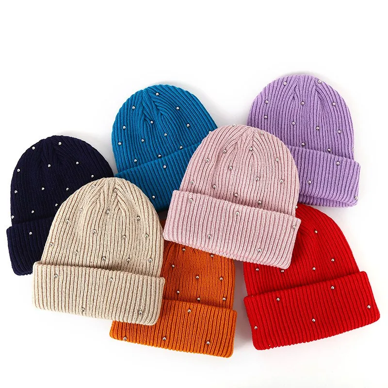 

Korean Version Crimping Knitting Outdoor Keep Warm Men Beanie Solid Color Unisex Autumn Winter Women Knitted Hat Skull Cap