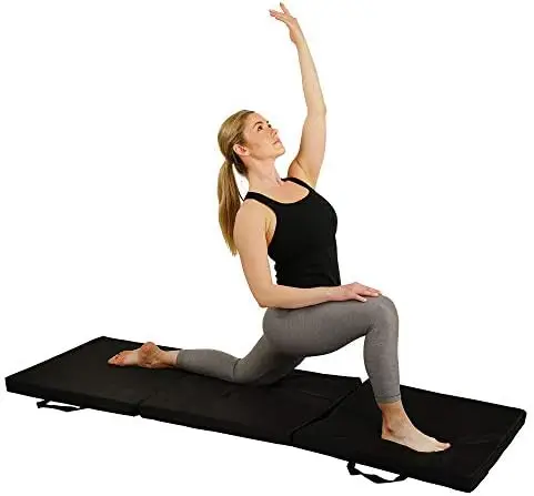 

Health & Fitness Folding Gymnastics Tumbling Mat - Extra Thick with Carry Handles - for Exercise, Yoga, Fitness, Aerobics, M