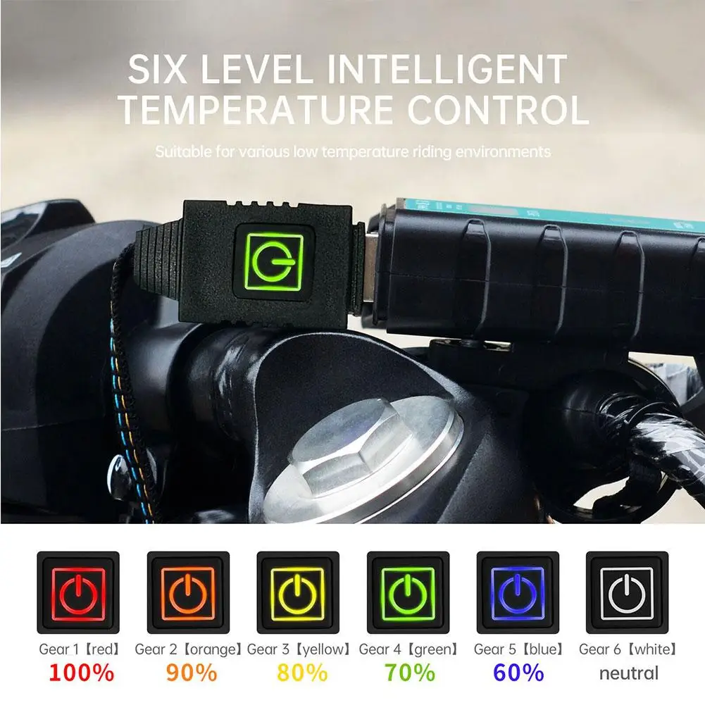 

Heated Motorcycle Handlebar Grips 5V USB 6 Gear Adjustable Cover Grip Heated Handlebar Anti Warmer Anti Slip Electric Vibra C4K5