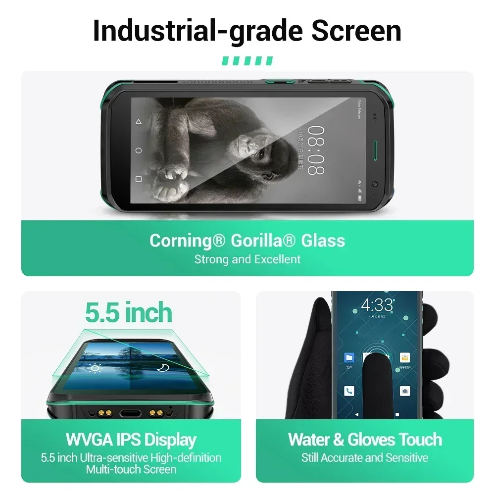 2023 PDA 안드로이드 11 5.5인치 4G IP68 1D 2D 모바일 PDA 바코드 스캐너 태블릿 PC 재고 관리 시스템 러기드 핸드헬드 PDA