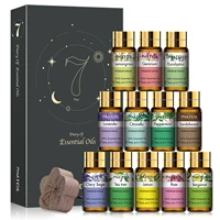 PHATOIL 12pcs Gift Box Pure Essential Oils for Humidifiers Diffuser Massage Spa Lavender Lemongrass Rose Lemon Geranium Tea tree
