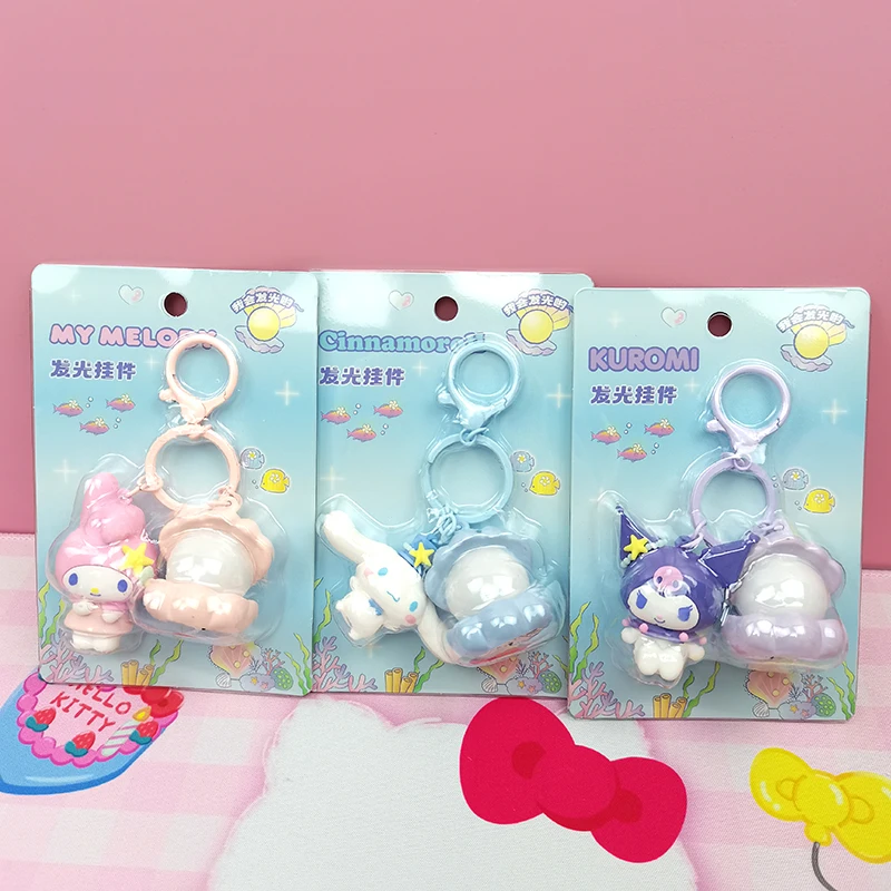 

Miniso Sanrioed Kuromi Cinnamoroll Luminous Keychain Ins Girly Heart Kawaii Ocean Treasure Backpack Jewelry Pendant Holiday Gift