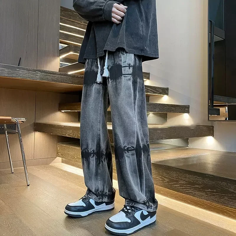 

Pants Streetwear Hip Hop Men Korean Fashion Loose Straight Baggy Pants Male Brand Clothing
