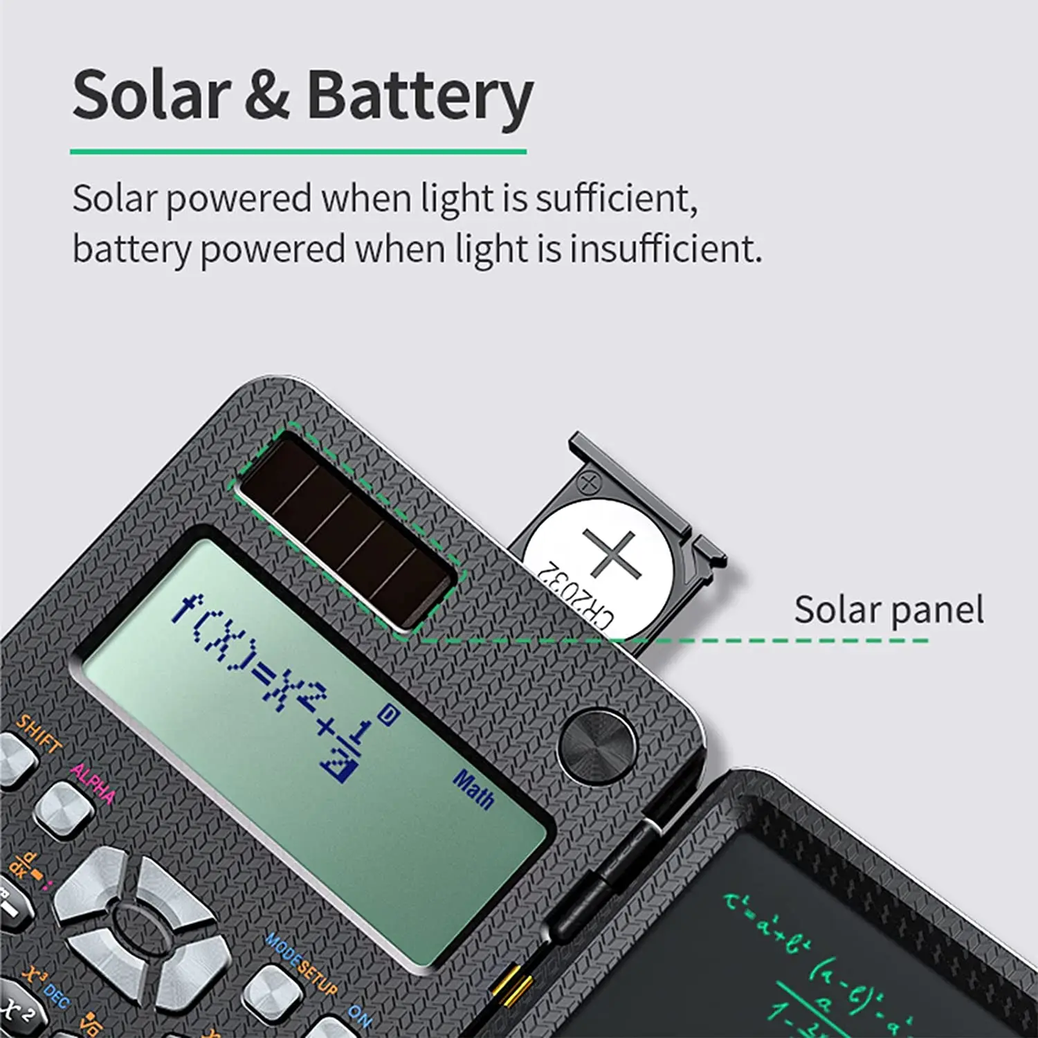 Calculadora Científica Solar com Lcd Notepad 417 Funções Portátil Profissional Calculadora Dobrável para Estudantes Atualizado 991es - Imagem 5