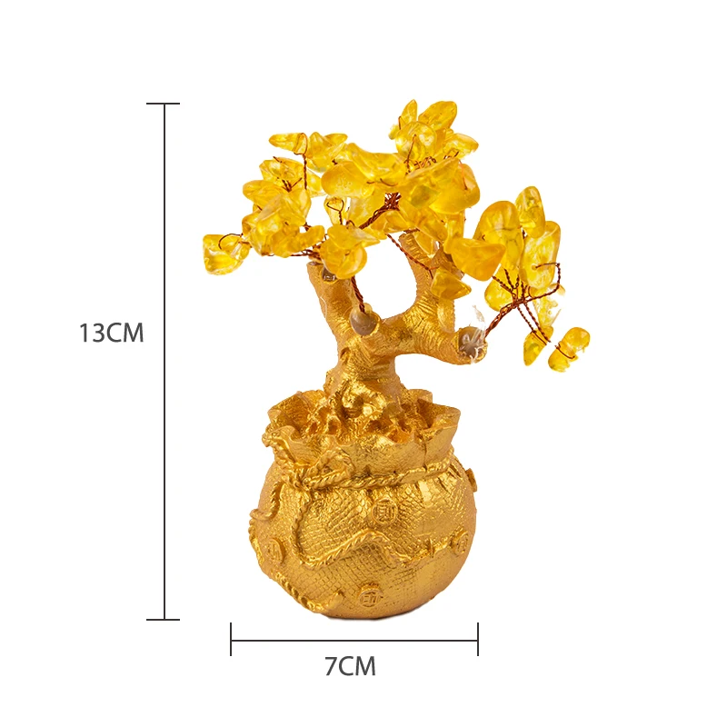 Natural Crystal Bonsai Money Tree Lucky Tree Feng Shui Money Home Decor