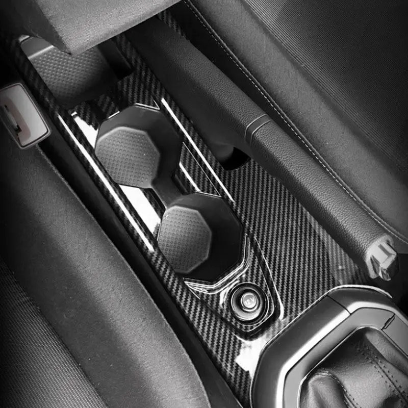 Für VW Polo 2019 2020 ABS Auto Innen Zubehör Center Konsole Getriebe Shift Panel Getränke Wasser Tasse Halter Rahmen Abdeckung Trim