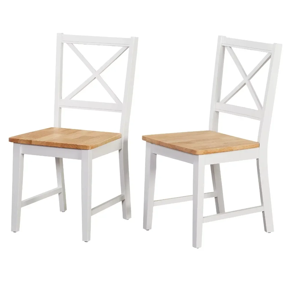 

Virginia Cross-Back Chair, Set of 2, White Natural, Dining Chairs, Accent Chairs for Living Room