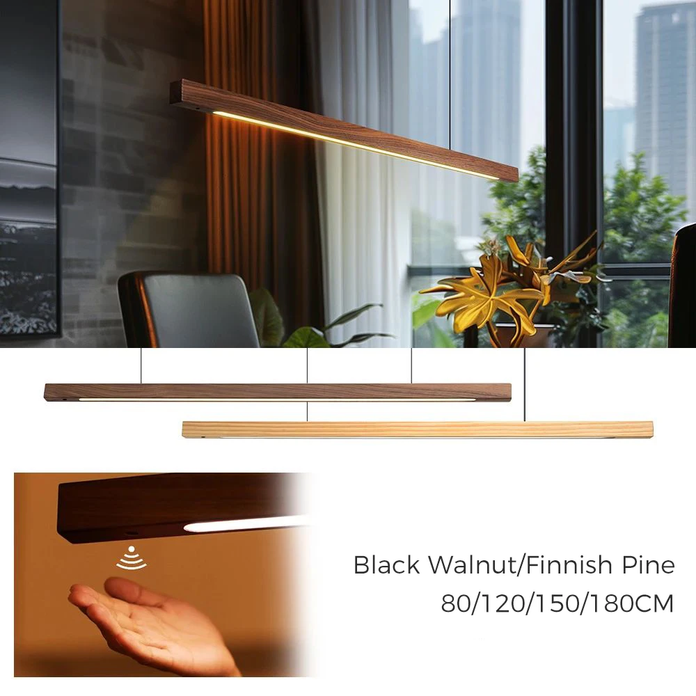 Pendant lights pendant lamp chandelier lighting vintage pendant lights rope pendant lamp LED hand sweep sensor pendant light black walnut wood modern hanging lamps dining living room kitchen office celling lamp