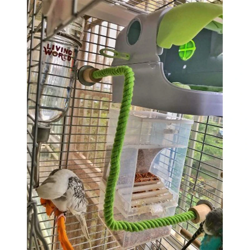 Bird Bite Toy Parrot Standing Woven Rope Toy Bird Chew Bendable Pet Parrot Standing Perches for Parakeet