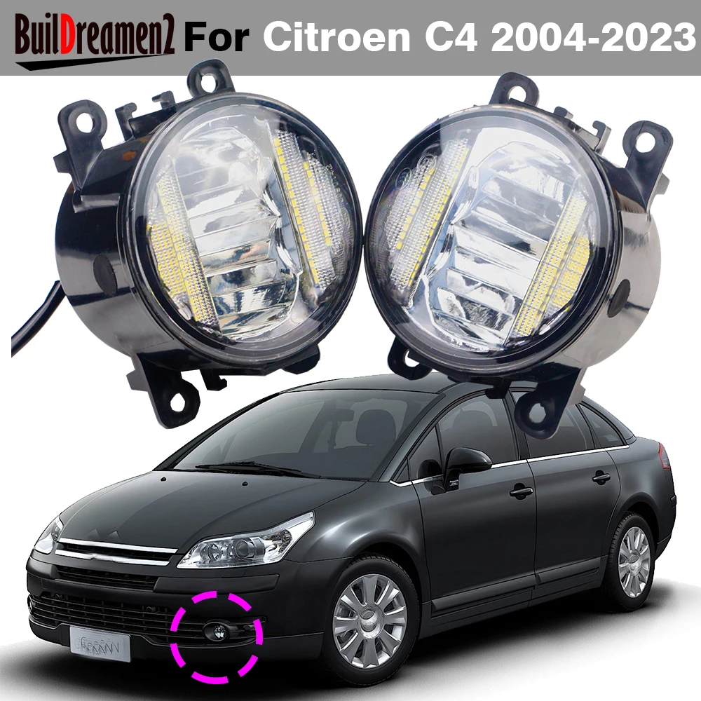 2 Pezzi Car Front Canbus Led Fendinebbia Daytime Running Lamp Drl Per Citroen C4 Coupe Hatchback Sedan 2004-2023 (Tranne Cactus)