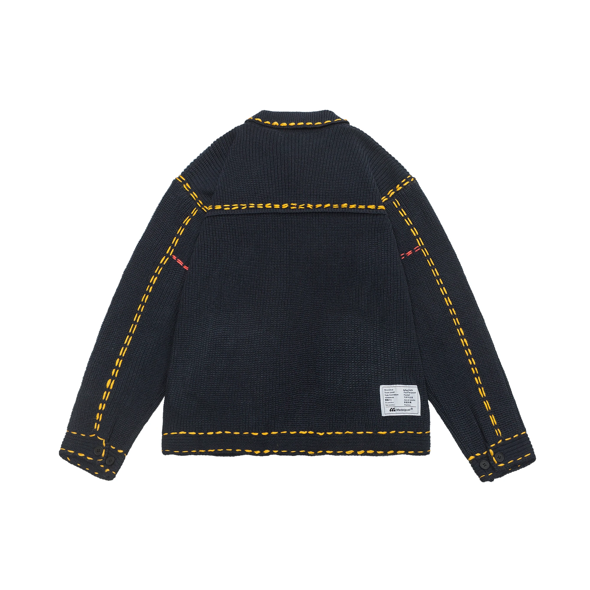 Men Manual Threading Knitted Jacket Korean Streetwear Fashion Loose Casual Vintage Sweater Jackets Cardigan Coat Outerwear 3
