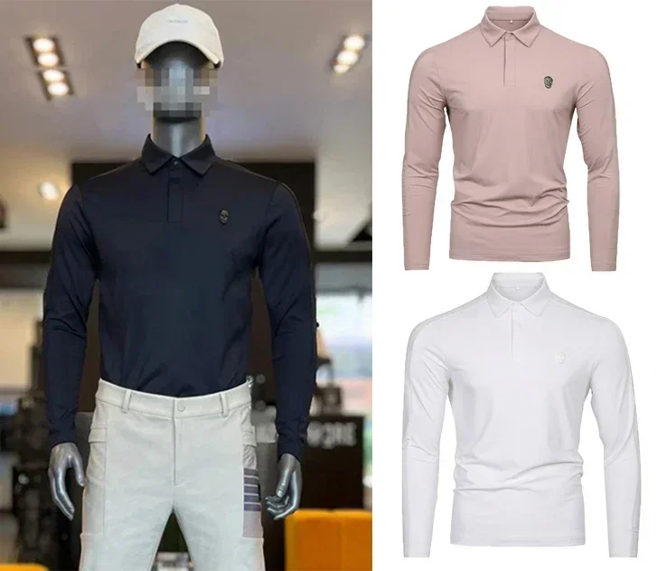

Men's Golf Long sleeved T-shirt 23 New Outdoor Leisure Sportswear Polo Lining Ice Silk Fabric Quick Drying and Breathable