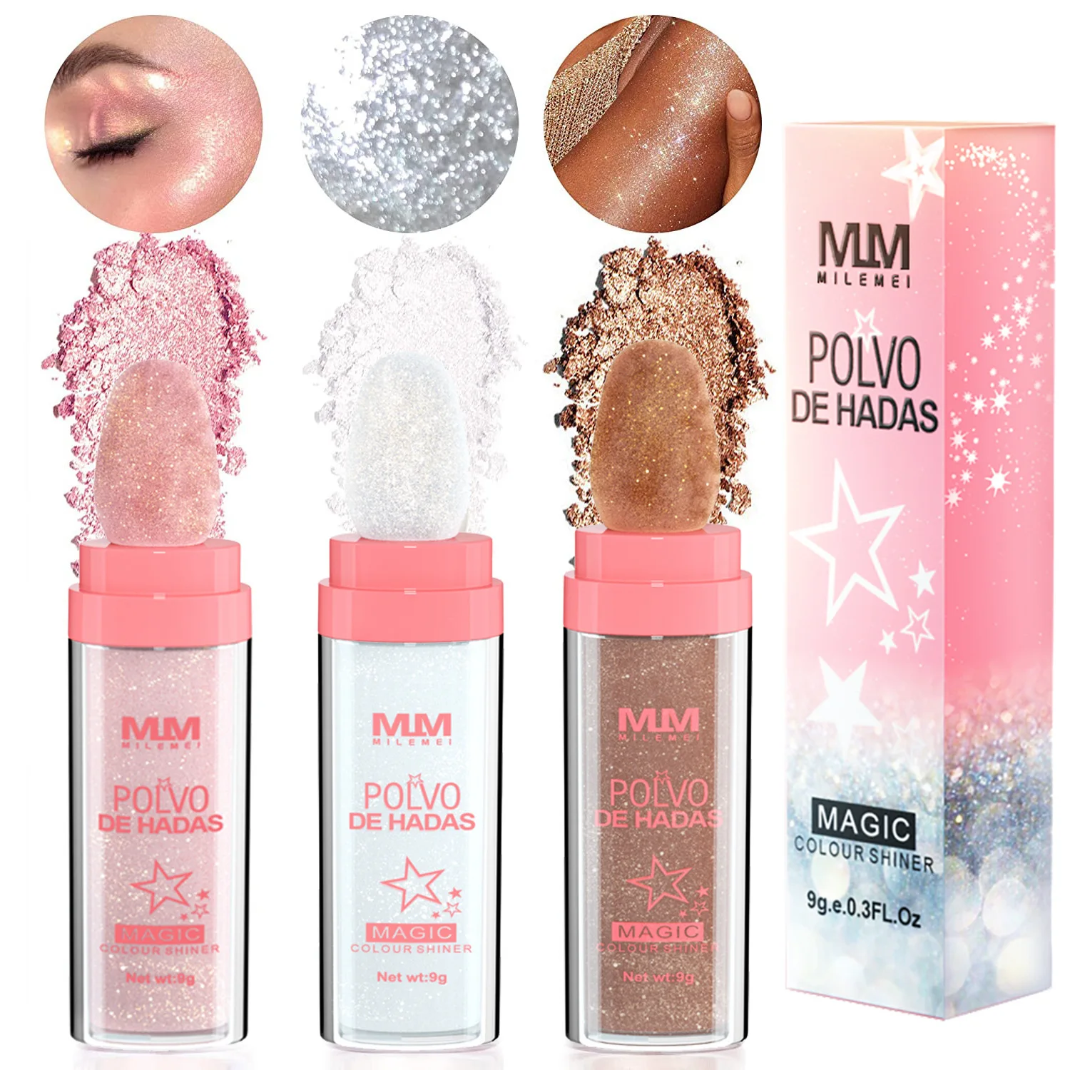 

Shimmer Fairy Highlighter Powder Face Lips Body Glitter High Gloss Illuminating Blush Powder Eyeshadow Makeup Bronzer Cosmetic