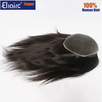 Topper in pizzo pieno Topper traspirante per capelli umani lunghi per le donne, parrucche da donna per capelli naturali con linea sottile ben sbiancata, la parrucca può aggiungere clip