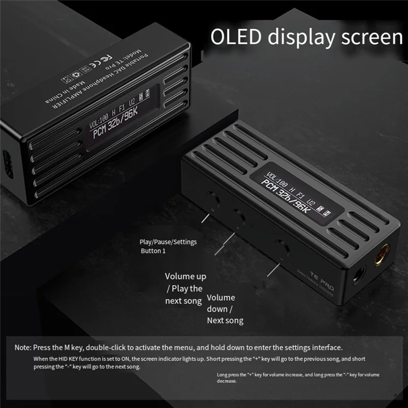 -ABGQ TE PRO 휴대용 고해상도 오디오 Hifi DAC 앰프 3.5Mm 및 4.4Mm 출력, 듀얼 고성능 CS43198 DAC 포함