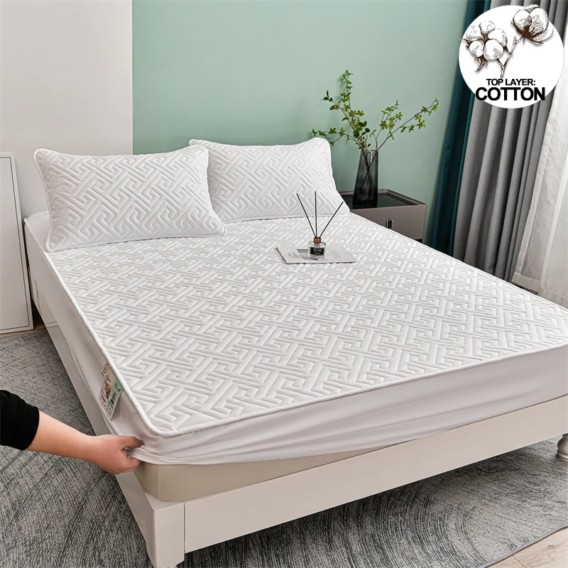 A-Class Antibacterial Quilted Mattress Cover,Mattress Protector,Fitted Sheet- Hypoallergenic, Soft,Cozy 1