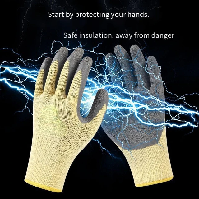 Gants Isolants Anti-Électricité en Caoutchouc pour Électricien