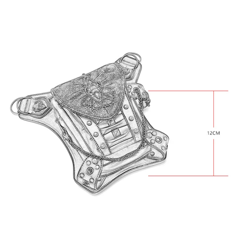 Индивидуальная женская сумка-Локомотив Chikage в стиле панк с цепочкой и черепом, сумка через плечо для улицы, Мужская поясная сумка