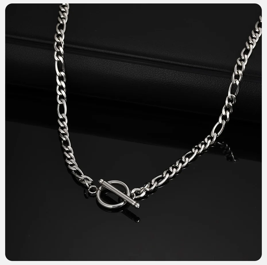 Vnox 50 cm OT-Schnalle, Edelstahl-Kette, Choker-Halsketten für Männer und Frauen, Hip-Hop-Halskette, Party-Schmuck, Accessoires, Kette, Geschenke – Detail 5