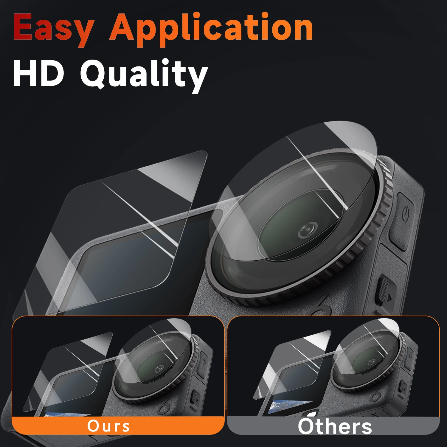 1-3Sets Camera Lens Protective Film Screen Protector with installation for DJI Action 6 HD Tempered Glass for DJI OSMO Action 6