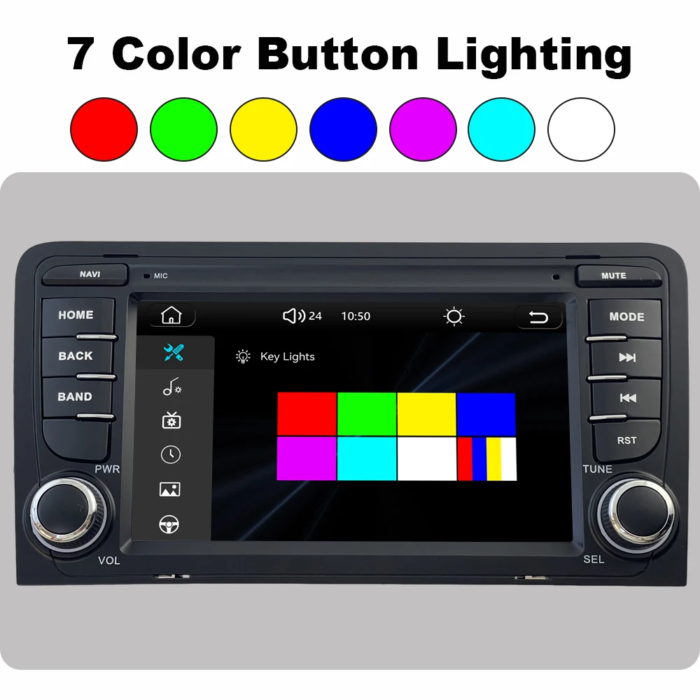Radio para coche inalámbrico de 7 pulgadas con Carplay, Android Auto, Linux, para Audi A3 8P 2003-2012, reproductor multimedia de vídeo, pantalla táctil con YouTube en línea, Airplay, Autolink, Mirror Link, WiFi, Bluetooth, navegación GPS 4