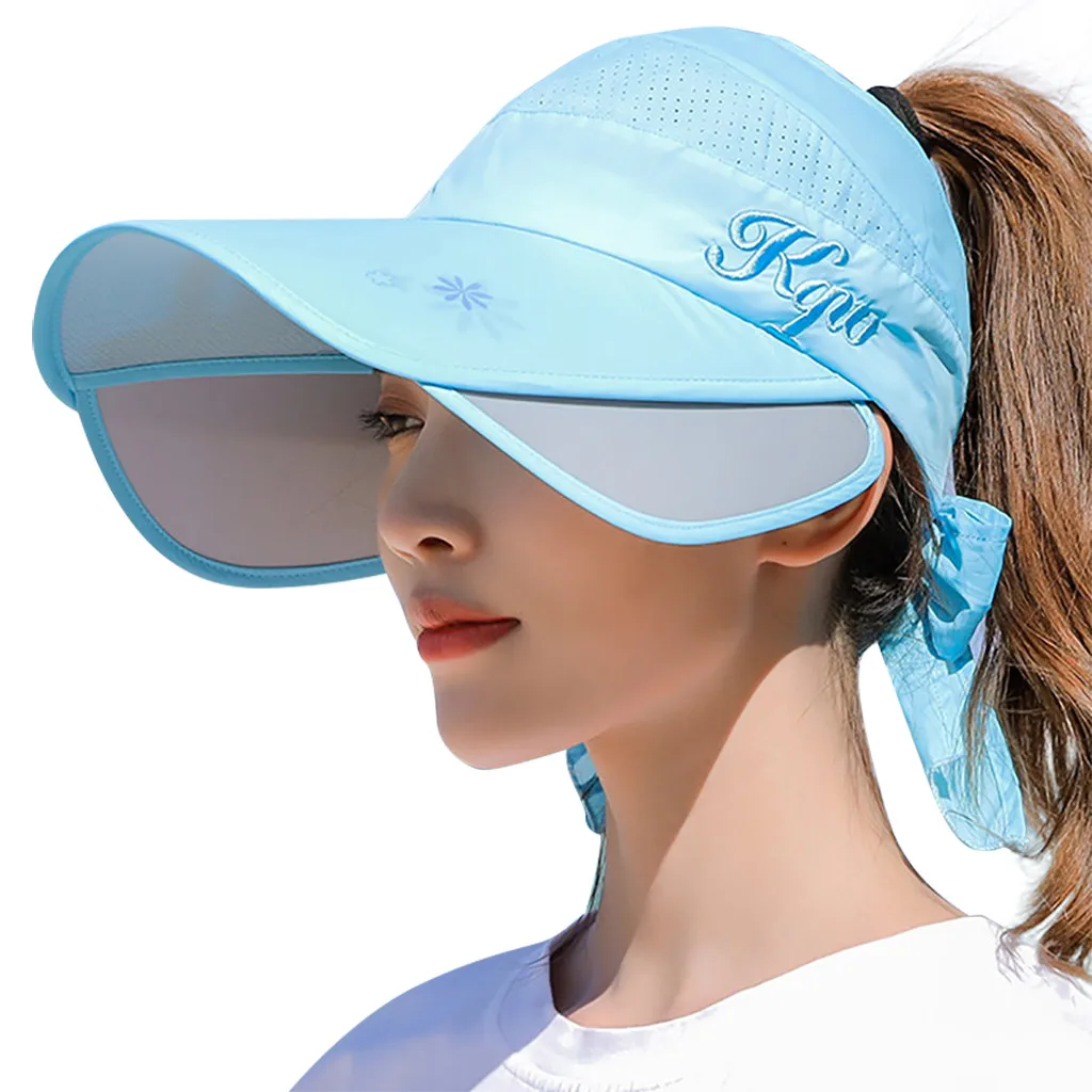 Women's Summer Hat Breathable Empty Top Visor Caps Cycilng Antiuv Sun