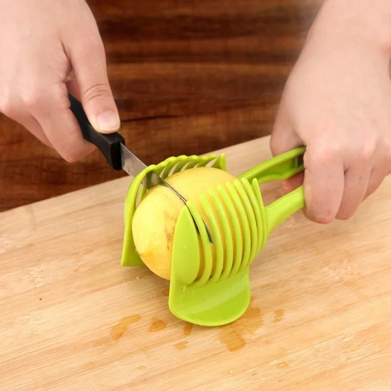 Fruit Slicer Vegetable Slicer for Slicing Lemon Potato Cut Tomato Onion Cutter Egg Tart Cake Clip Home Kitchen Tools Accessories