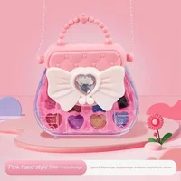 Girls Make Up Box Play House Toy Eye Shadow Little Girl Princess Makeup Cosmetics Handbag Funny Safe Water Soluble Birthday Gift 3