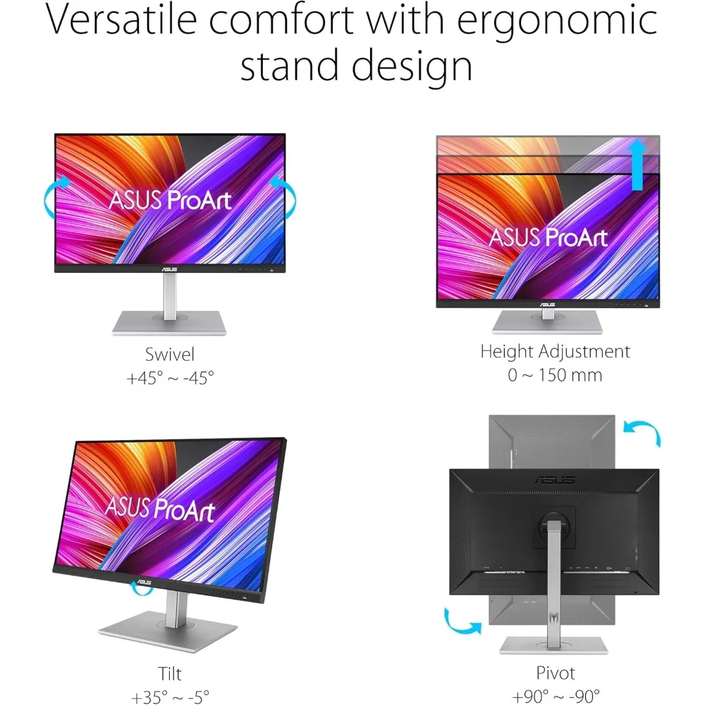 ProArt Display 27” 1440P Professional Monitor (PA278CGV) - IPS, QHD (2560 x 1440), 144Hz, 95DCI-P3, 2, Calman Verified, 6