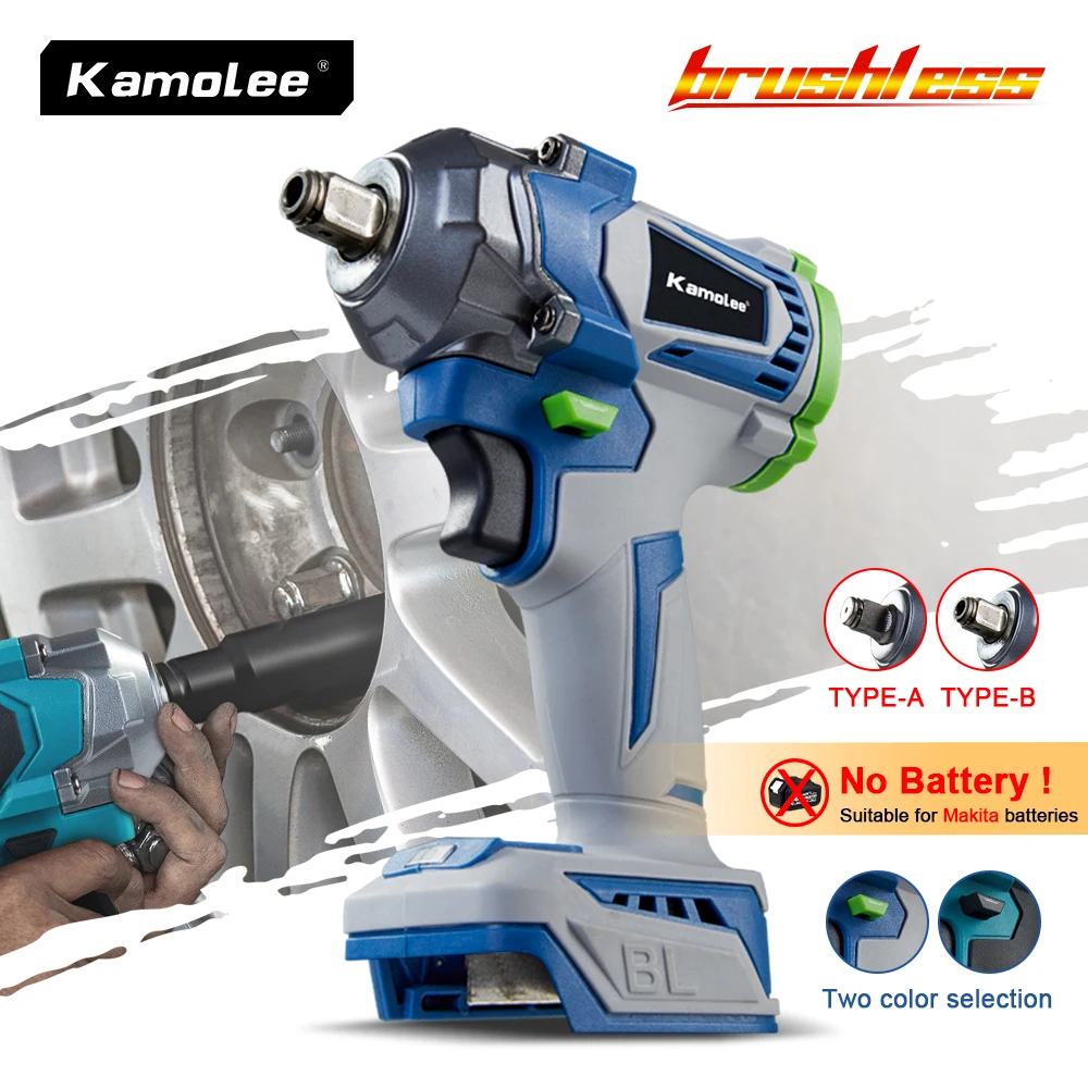 Kamolee 1200N. M Chiave A Percussione Elettrica Senza Spazzole Dinamometrica 1/2 1/4 Compatibile Con Batteria Makita Da 18V