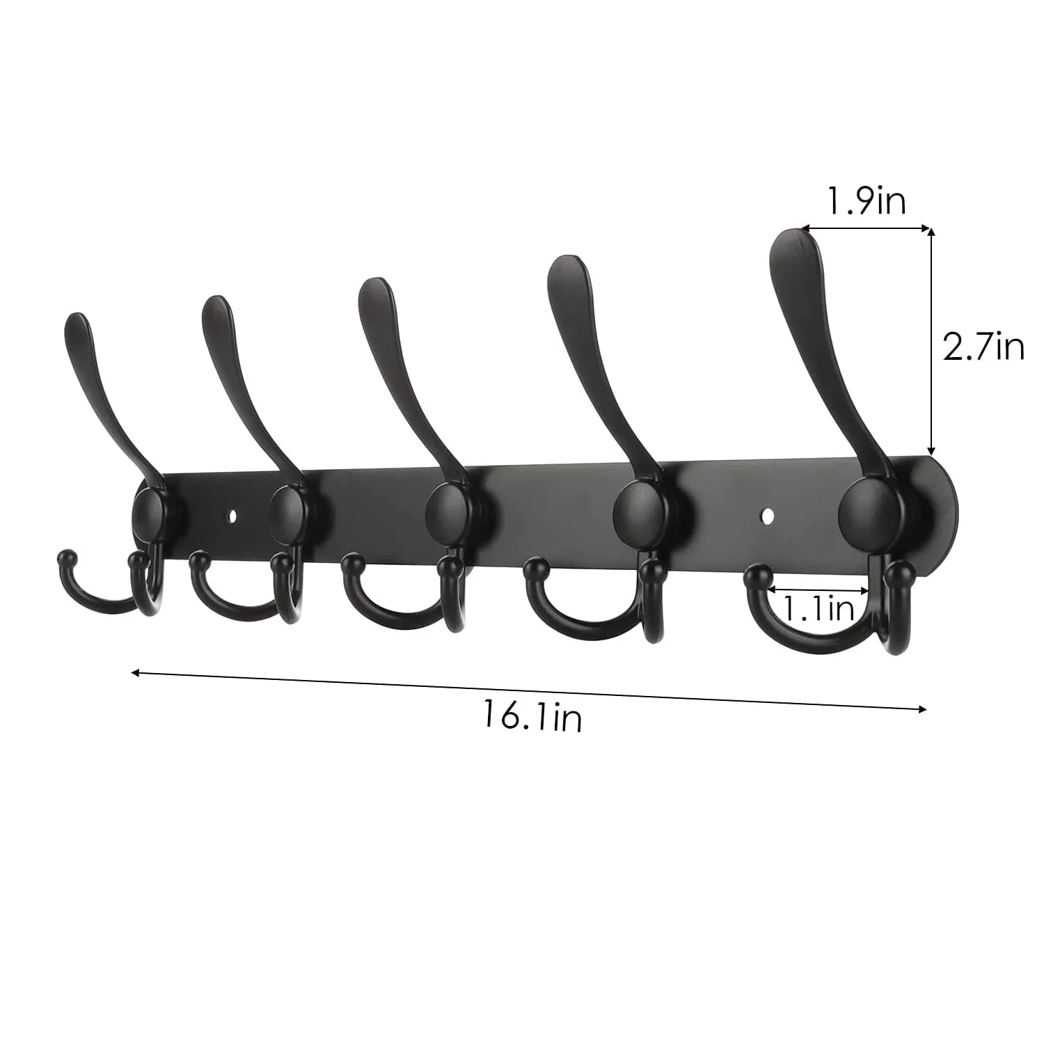 Coat Rack Wall Mounted 5 Tri Hooks Heavy Duty Stainless Steel Metal Coat Hook Rail for Hat Towel Purse Robes Bathroom wall coat rack,wall hanger,wall clothes hook,kitchen hook,wall drying rack,towel hook