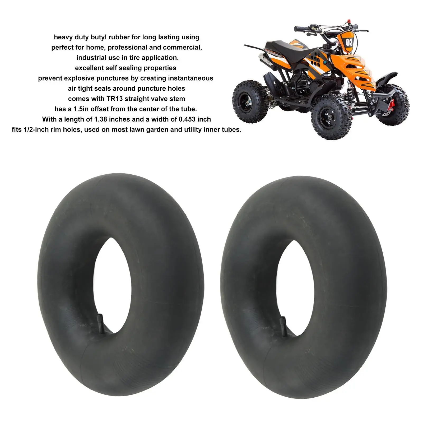 145/70-6 Tire Inner Tube ATV Inner Tube Front Rear for 9 cc Go Karts Hand Trucks Lawn Mowers