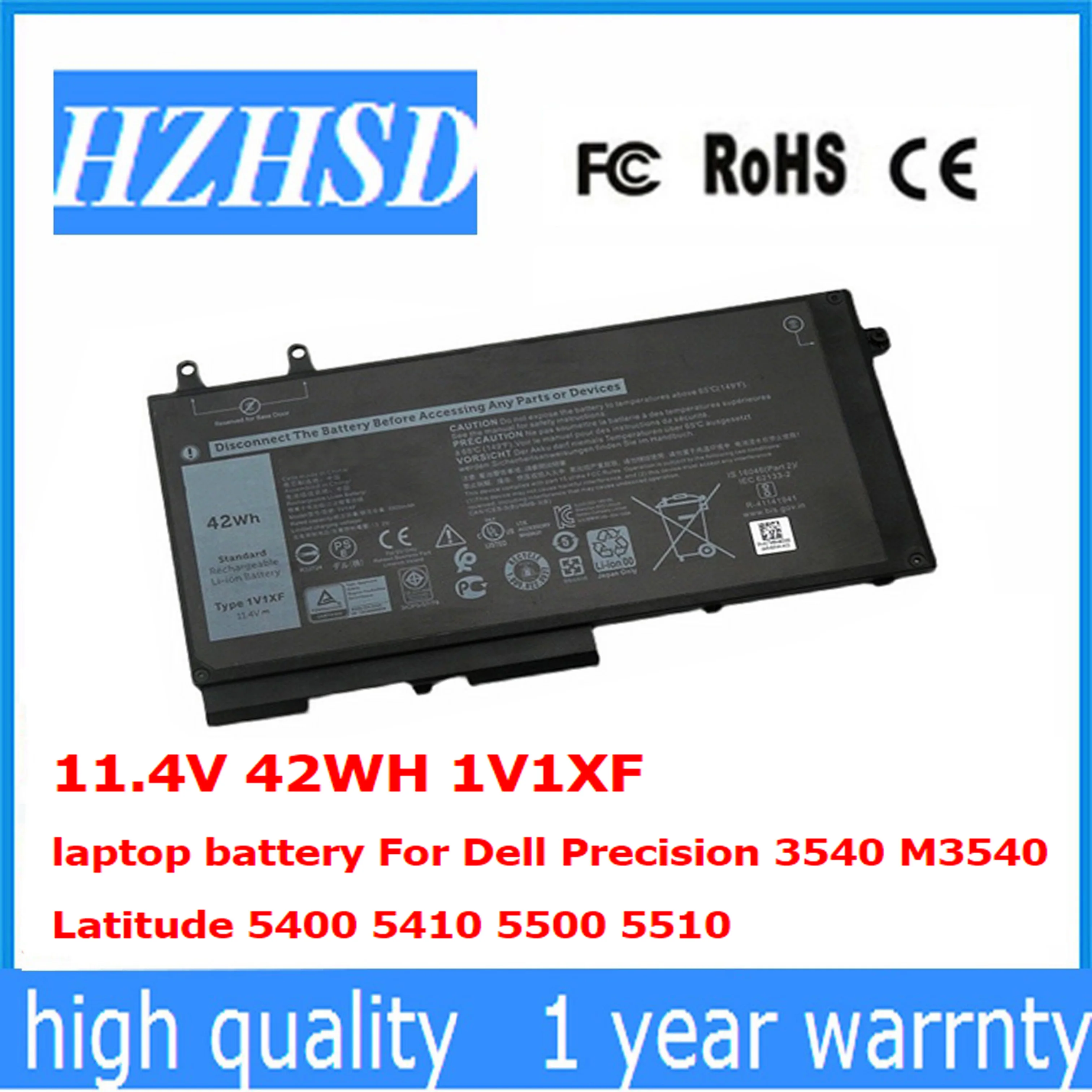 11.4V 42Wh 1V1Xf Batteria Del Computer Portatile Per Dell Precision 3540 M3540 Latitude 5400 5410 5500 5510