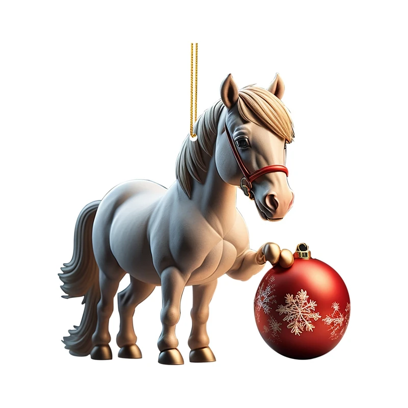 

Car Pendant Practical Interior Ornament Hanging Mini Horse Shape Car Hanging Toy Gift Car Accessories Home Christmas Decoration