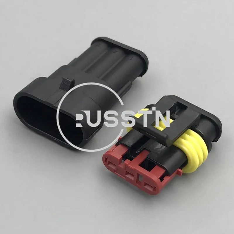 1 Set 3 Hole Electrical Auto Socket Starter Sealed Waterproof Automotive Connector With Terminals Seals 282087-1 282105-1