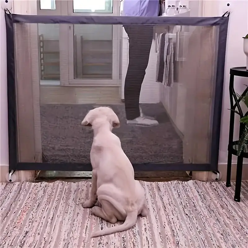 Title 5, 1pcs Dog Gate Ingenious Mesh Dog Fence For Indo...
