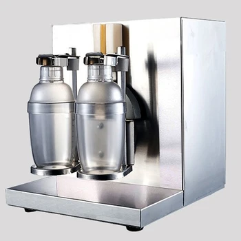 Macchina per agitare il caffè con succo di frutta e tè a bolle doppia tazza in acciaio inossidabile con timer Cocktail Boba Shaker per tè al latte 110V 220V 1