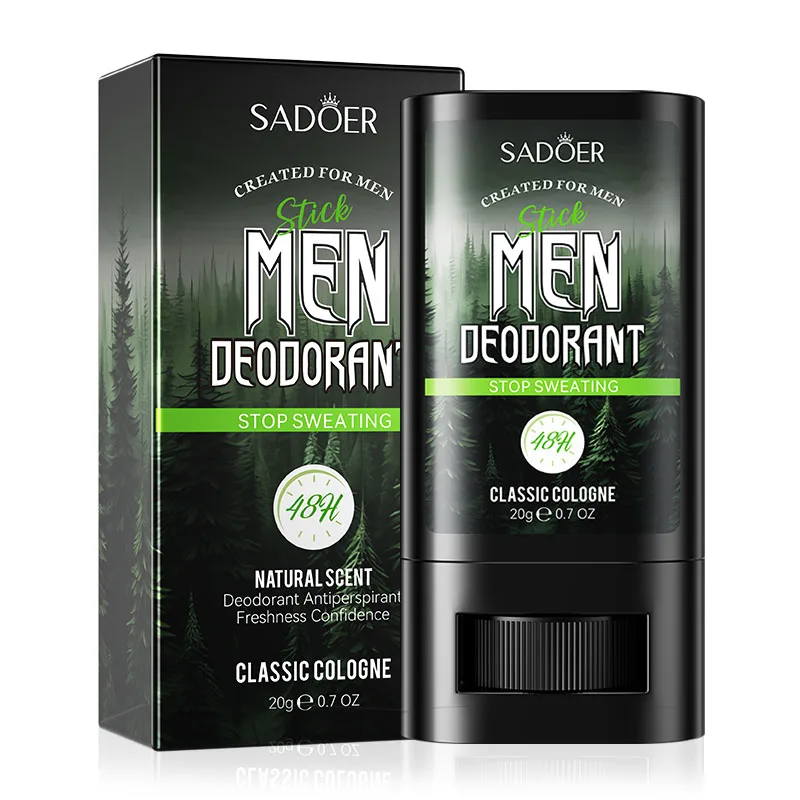 SADOER Gulong Men's Anti Sweating Cream Stick Deodorizing Retain Scent Refreshing Body Wrist Odor Anti Sweat Creams for Men
