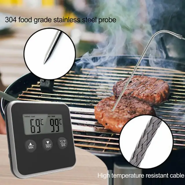 1 Állítsa Be A Gyakorlati Hosszú Szonda Hőmérséklet-Alert Gyors Válasz Bbq Hőmérőt Konyhai Grill Hőmérő Élelmiszer-Hőmérőhez