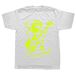 Rock N Roll Otter Playing Guitar Funny Cotton Streetwear T - Shirt - M (WHITE)