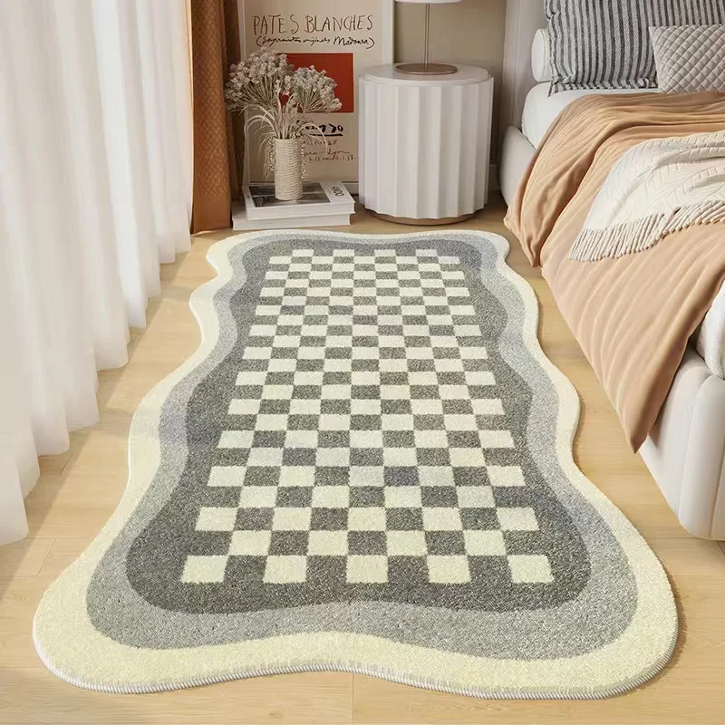 VIKAMA Simple Cream Style Imitation Cashmere Carpet Living Room Bedroom Bed Blanket Household Soft Non-Slip Floor Mat