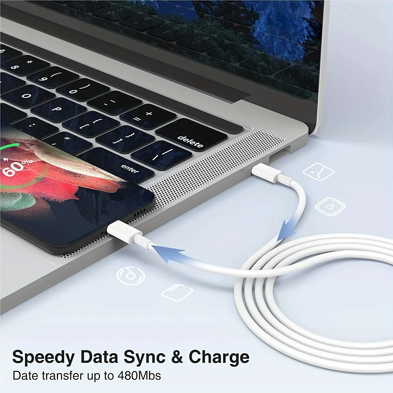 Premium 60W Fast Charging USB-C Cable - 2/3/5 Pack