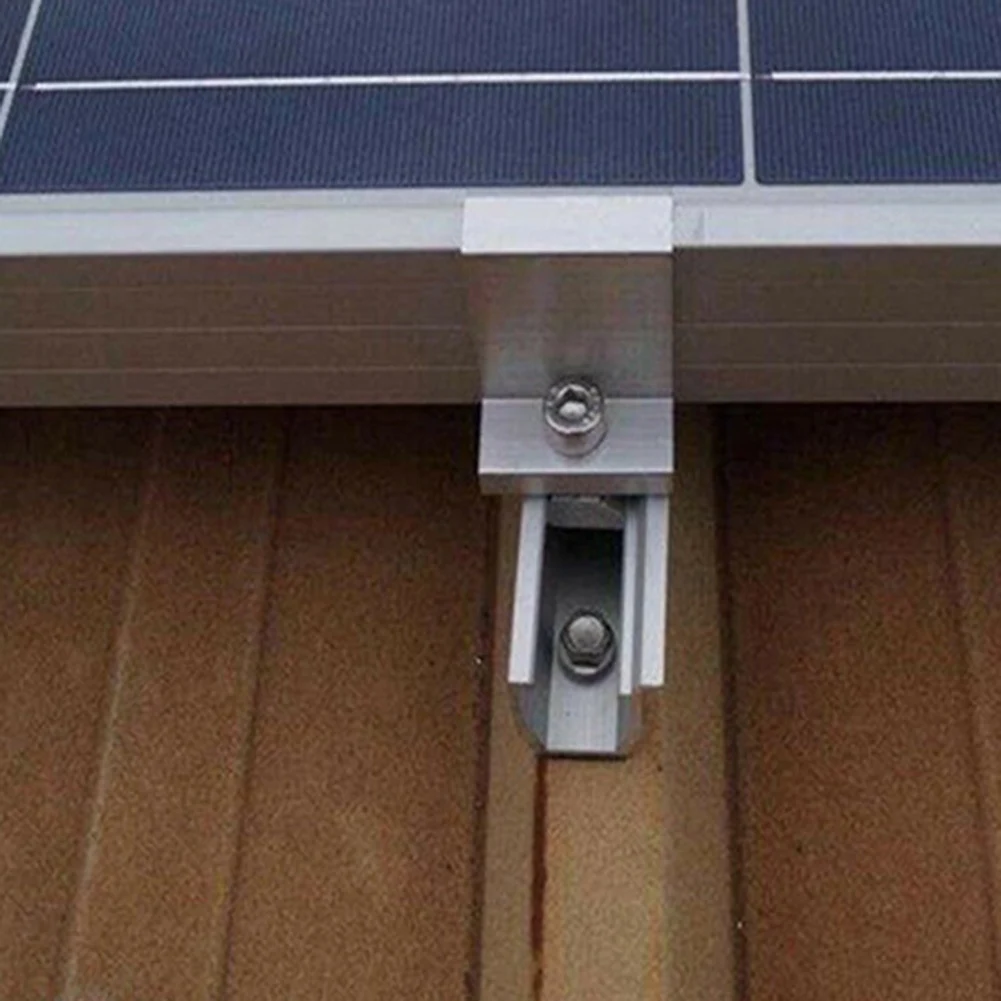 Solar Photovoltaic Brackets Aluminum-Alloy Clamp For Solar Module Panel Racking Mounts Accessories PV End Clamps 10Pcs solar panel clamps