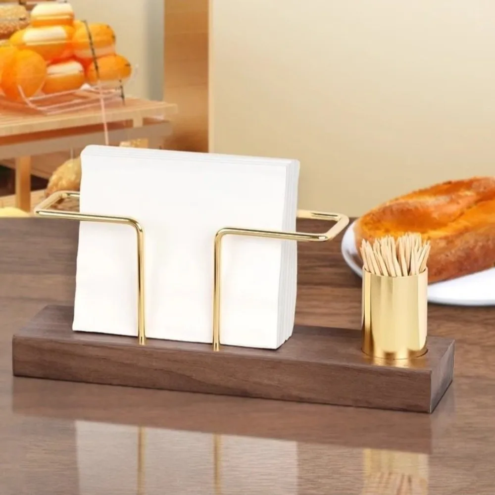Neuer Hochwertiger Holz-Taschentuchhalter Kreatives Design Multifunktionaler Serviettenhalter Eleganter Desktop-Organizer Esstisch – Detail 1