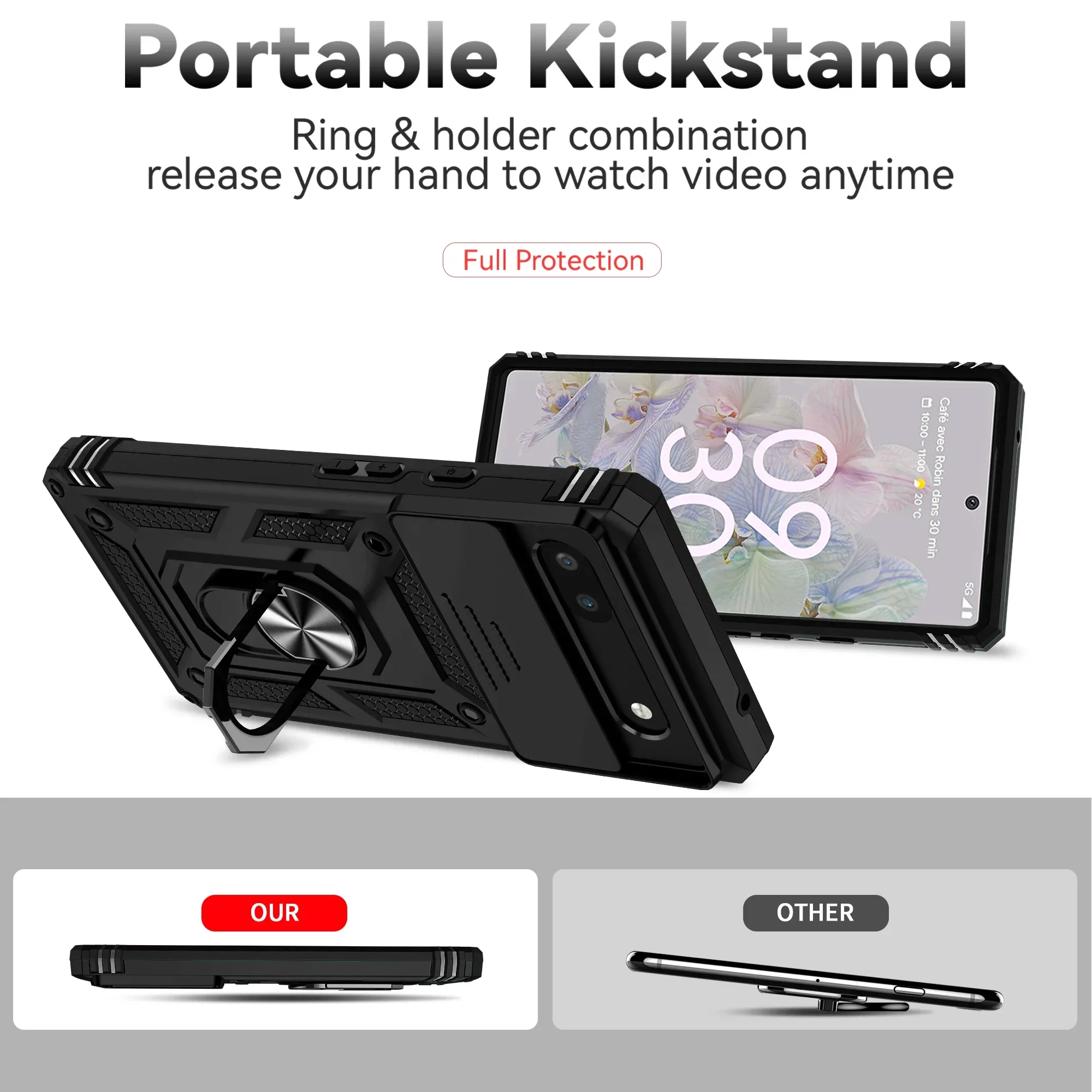 Advanced Armor Protective Case with Ring Holder and Lens Protection