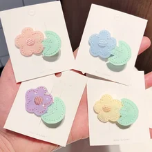 

2022 Spring New Cream Color Small Flower Hairpin For Girl Children Cute Sweet Cloth Embroidered Edge Baby Hair Clip Fashion Gift