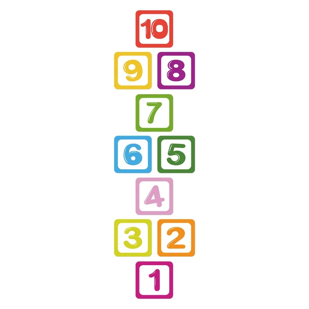 KMOTASUO Hopscotch Floor Decals - 20 Number Game Stickers For Kids Bedroom & Playroom (2 Sets)
