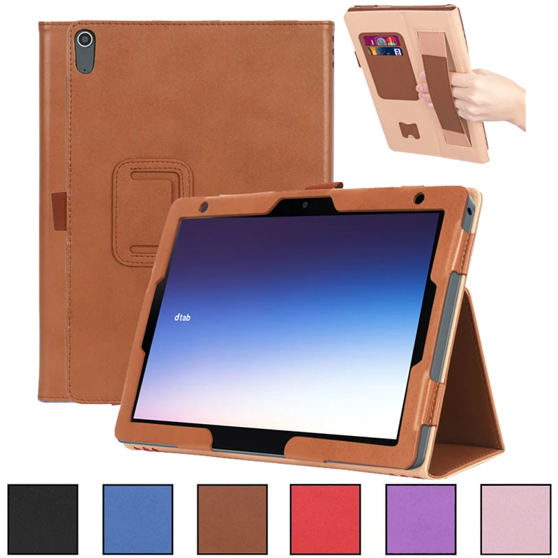 Для Docomo Dtab Φ 10,1 дюймов 2022 роскошный бизнес Folio Smart Cover для Docomo Dtab планшетов с ручным держателем черный